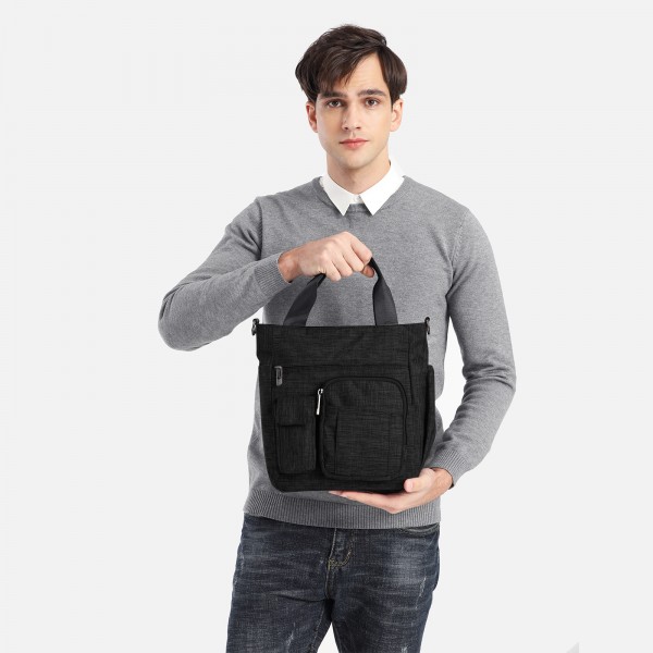 LB6923 - Kono Multi-Compartment Tote Shoulder Bag - Black